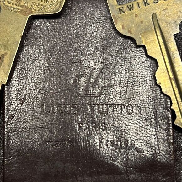 Louis Vuitton Vintage Logo Coated Canvas Key Coin Case Wallet Snap Hooks Zipper - Picture 7 of 10